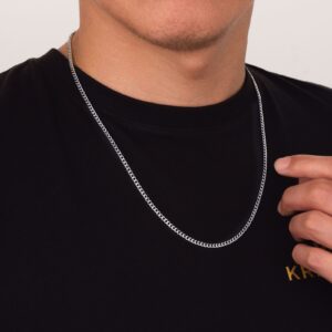 Halskæde 3mm panser i stål – 50cm/55cm/60cm