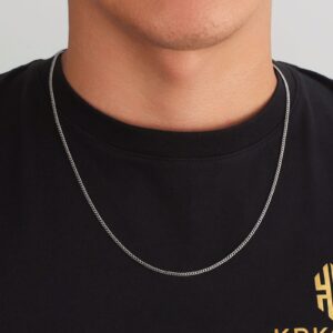 Halskæde 2mm panser i stål – 45cm/50cm/55cm/60cm