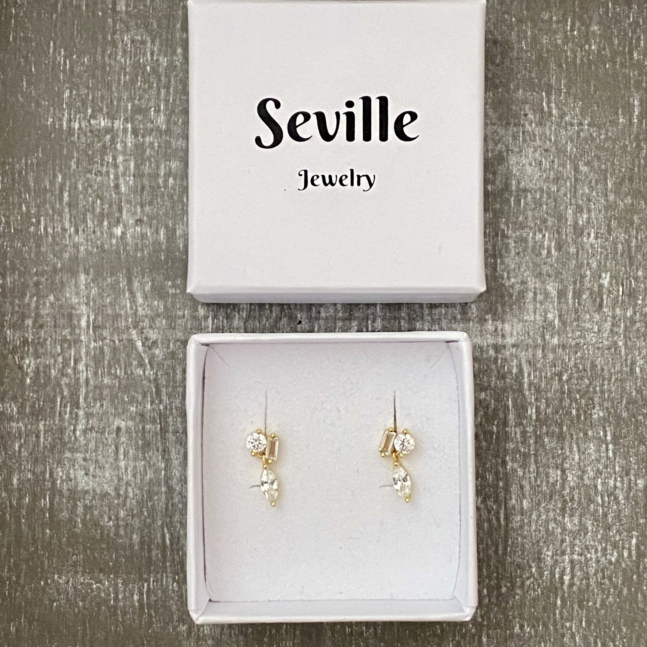 Forgyldte hængeøreringe med zirkonia – 1,2 cm – Seville Jewelry - Billede 3