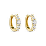 Forgyldte creoler i 925 sterling sølv med klare zirkonia.