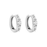 Creoler i rhodineret 925 sterling sølv med klare zirkonia.