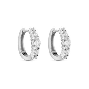 Creoler i rhodineret 925 sterling sølv med klare zirkonia.