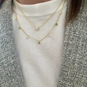 Halskæde med zirkonia vedhæng – Guld & Sølv Design