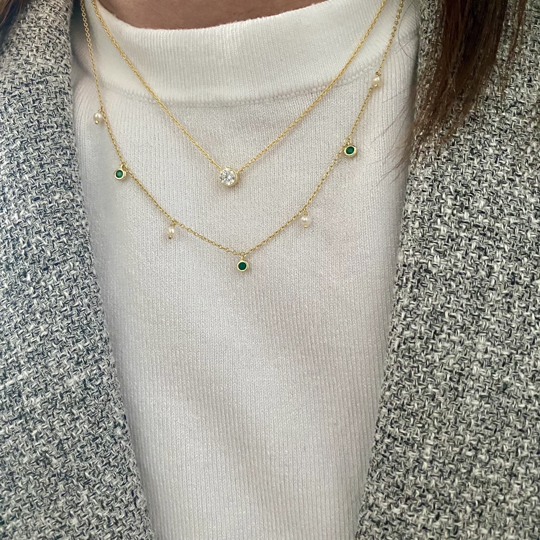 Halskæde med zirkonia vedhæng – Guld & Sølv Design - Billede 2