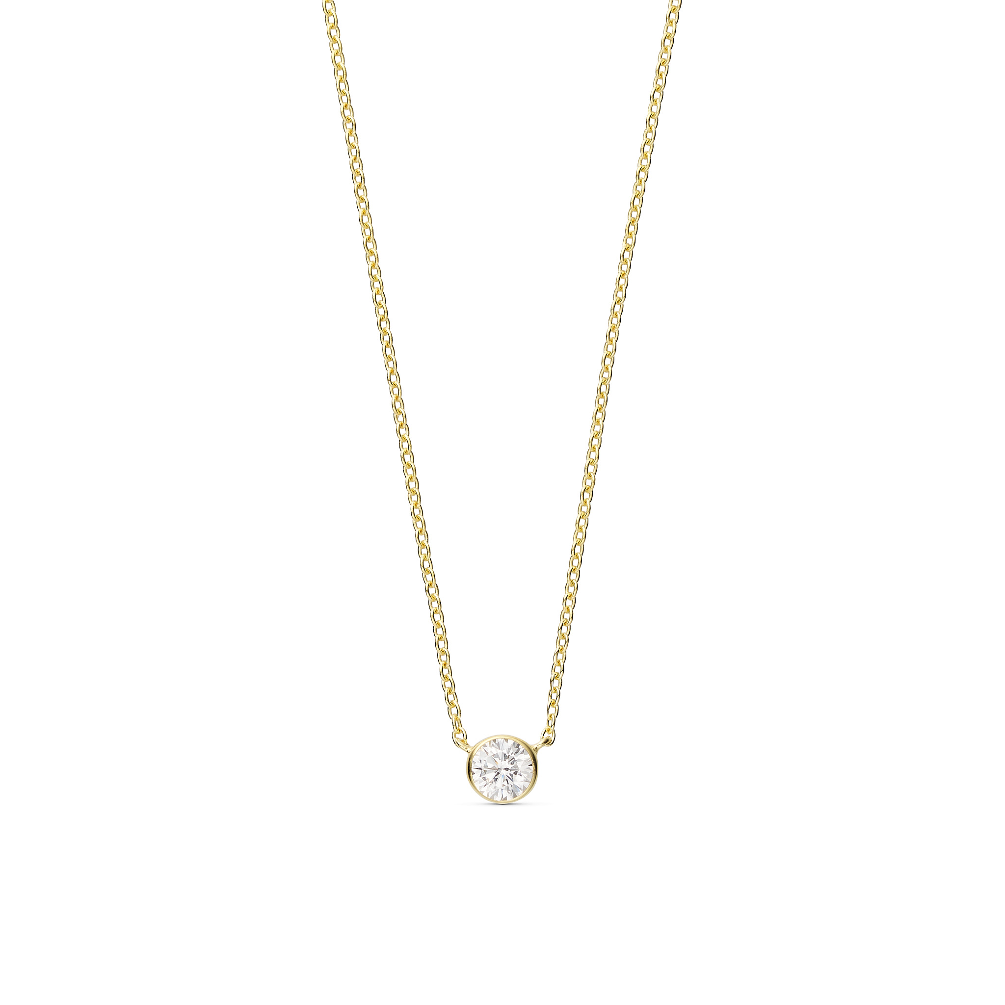 Halskæde med zirkonia vedhæng – Guld & Sølv Design