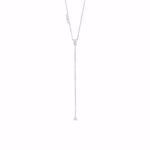 Y-Halskæde i 925 sterling sølv med stilrent vedhæng