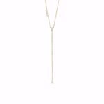 Y‑halskæde i forgyldt 925 sterling sølv med klare zirkonia sten