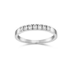 Alliancering i rhodineret 925 sterling sølv med klare zirkonia fra Guld & Sølv Design.