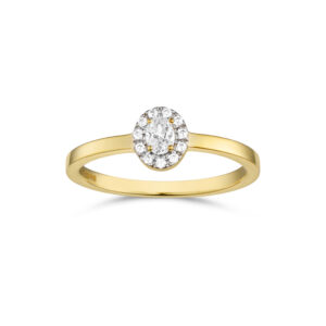 Forgyldt ring i 925 sterling sølv med klare zirkonia fra Guld & Sølv Design.