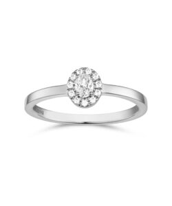 Ring i rhodineret 925 sterling sølv med klare zirkonia fra Guld & Sølv Design.