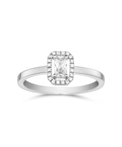 Ring i rhodineret 925 sterling sølv med klare zirkonia fra Guld & Sølv Design.
