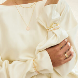 ALMA ring i forgyldt 925 sterling sølv med hjerte fra Aqua Dulce.