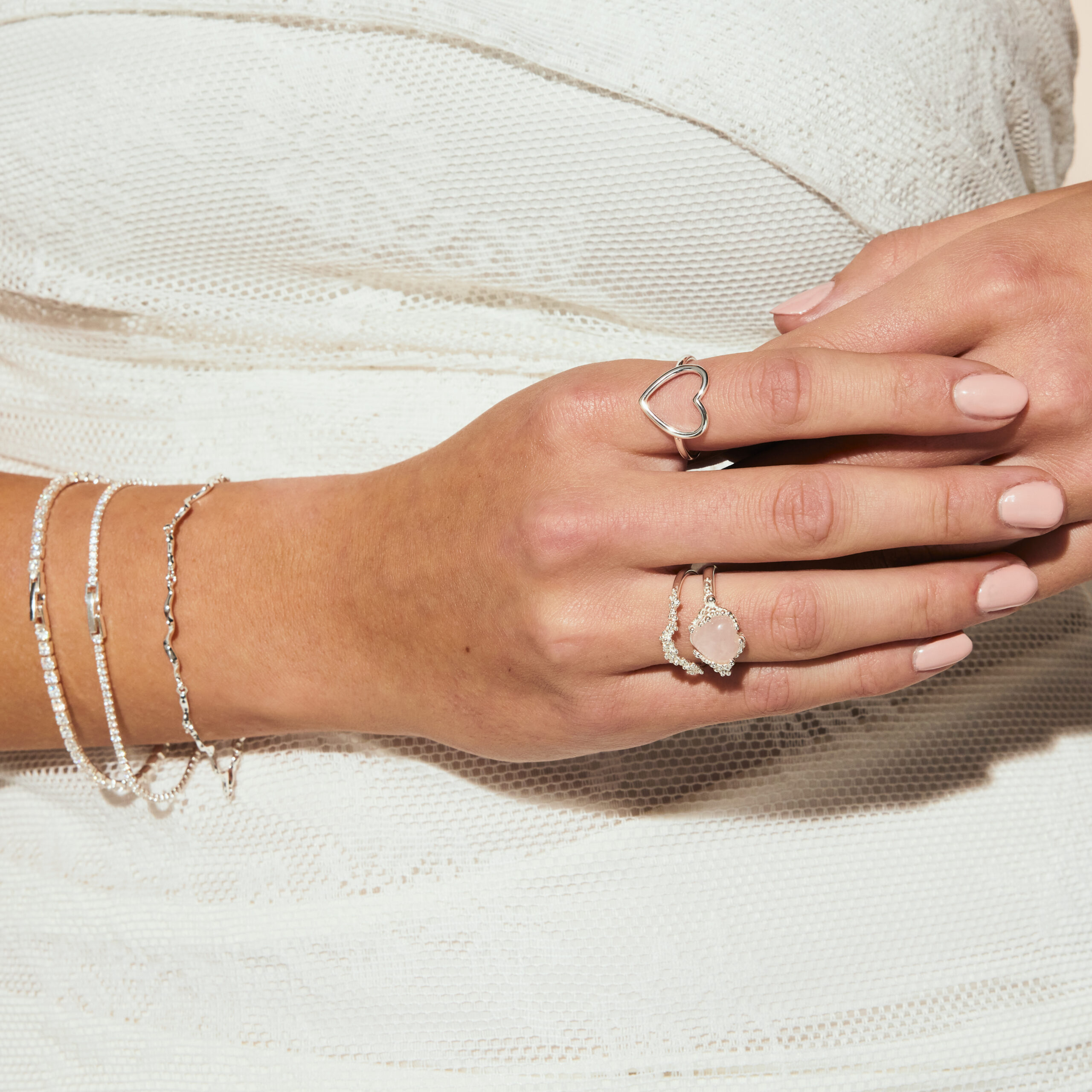 ALMA ring i 925 sterling sølv med hjerte fra Aqua Dulce.