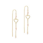 ALMA ørekæder i forgyldt 925 sterling sølv med hjerte og rosa perle fra Aqua Dulce.