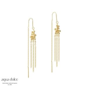 AYA ørekæder i forgyldt 925 sterling sølv med små kugler og kæder