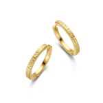 Canis Hoop øreringe i forgyldt 925 sterling sølv, 20 mm, med struktureret overflade.