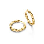 LINDA hoops i forgyldt 925 sterling sølv, 20 mm, med snoet design.