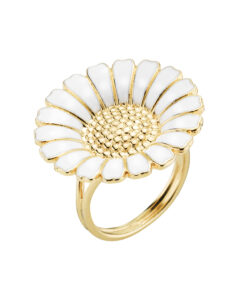 Marguerit ring i forgyldt 925 sterling sølv, 25 mm.