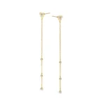 Alma øreringe i forgyldt 925 sterling sølv med klare zirkonia og kædedetaljer.