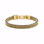 Herrearmbånd i guldfarvet stål med rævehale‑mønster, 21 cm, fra frank1967.