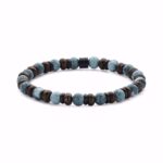 Herrearmbånd i onesize med 6 mm blå apatite sten fra frank1967.