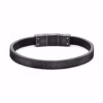 Herrearmbånd i sort læder med sort lås fra frank1967.