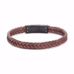 Herrearmbånd i brunt læder med sort lås fra frank1967.