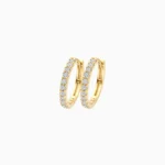 Diamant creoler i 14 kt guld med 0,33 ct lab‑grown diamanter.