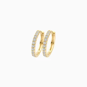 Diamant creoler i 14 kt guld med 0,33 ct lab‑grown diamanter.