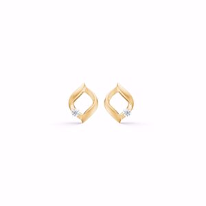 Ørestikker i 8 karat guld med klar zirkonia fra Guld & Sølv Design.