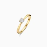 Blush solitairering i 14 kt guld med 0,25 ct lab‑grown diamant.