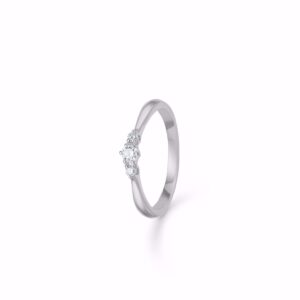 Diamant ring 14 kt hvidguld 3 diamanter - Guld & Sølv Design 6395/14HV