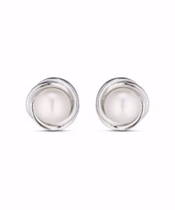 Sølv ørestikker med ferskvandsperle 8 mm fra Guld & Sølv Design