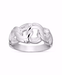 Bismark ring i 925 sterling sølv med sammenflettede led fra Guld & Sølv Design