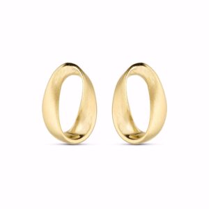 Skulpturelle ørestikker i 8 kt. guld fra Guld & Sølv Design