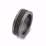 Mørkegrå herre stålring med mesh design 8 mm fra Frank1967