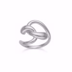 Rhodineret ring i 925 sterling sølv med sammenflettet design fra Guld & Sølv Design