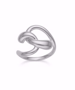 Rhodineret ring i 925 sterling sølv med sammenflettet design fra Guld & Sølv Design