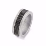 Herre stålring med mørkt mesh design 8 mm fra Frank1967