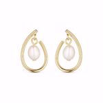 Perle øreringe i forgyldt 925 sterling sølv med ferskvandsperle fra Seville Jewelry