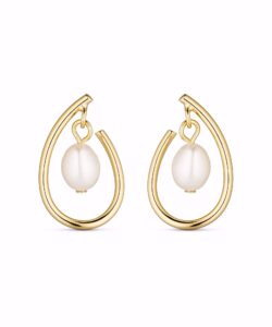 Perle øreringe i forgyldt 925 sterling sølv med ferskvandsperle fra Seville Jewelry