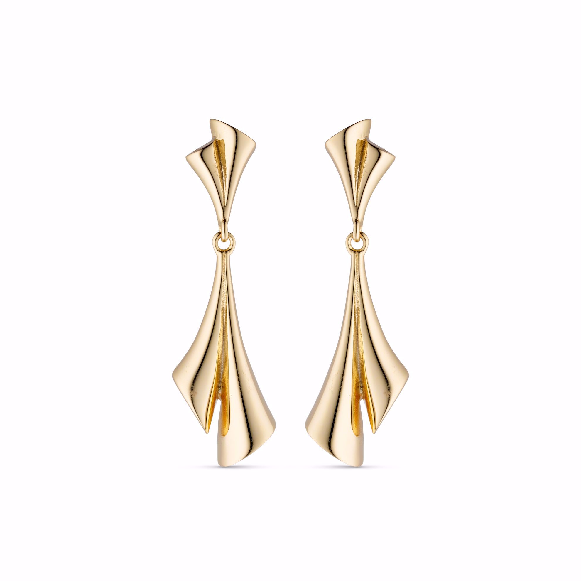 Hængeøreringe i forgyldt 925 sterling sølv fra Guld & Sølv Design