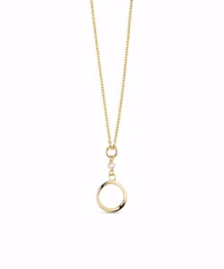 Halskæde i forgyldt 925 sterling sølv med cirkelvedhæng og ferskvandsperle fra Seville Jewelry
