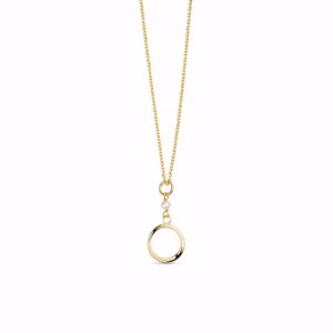 Halskæde i forgyldt 925 sterling sølv med cirkelvedhæng og ferskvandsperle fra Seville Jewelry