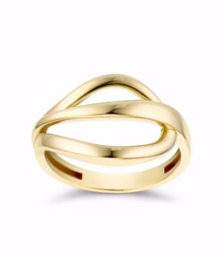 Ring i 8 karat guld med lagdelt design fra Guld & Sølv Design