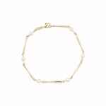 Armbånd i 8 karat guld med hvide perler fra Guld & Sølv Design