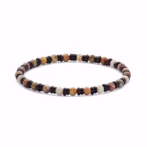 Frank1967 herre armbånd med brun jaspis natursten 4 mm