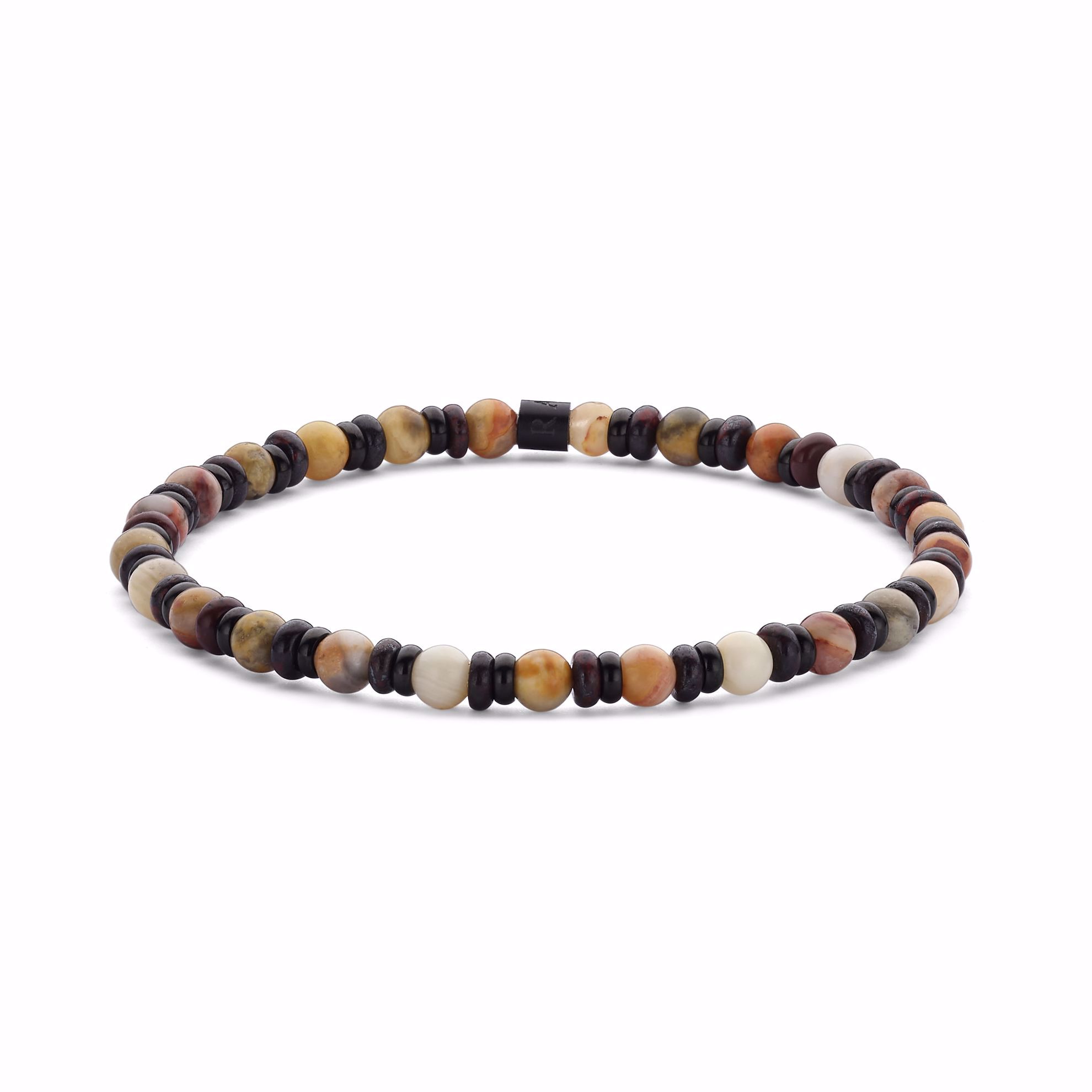 Frank1967 herre armbånd med brun jaspis natursten 4 mm
