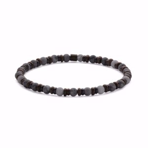 Frank1967 herre armbånd med grå spectrolit natursten 4 mm
