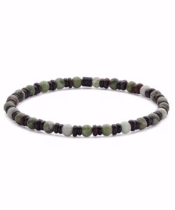 Frank1967 herre stenarmbånd med 4 mm grønne sten
